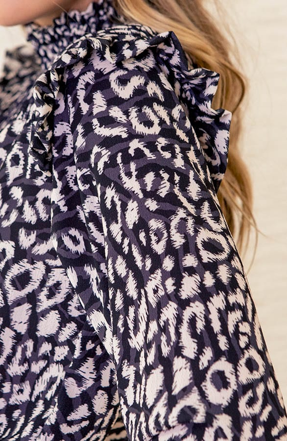 Panterprint Blouse Met Col Grace Zwart – shoparchief — foto 5