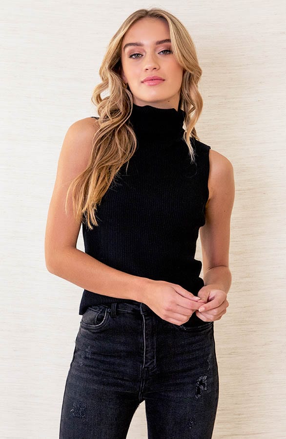 Ribstof Col Top Channah Zwart – shoparchief