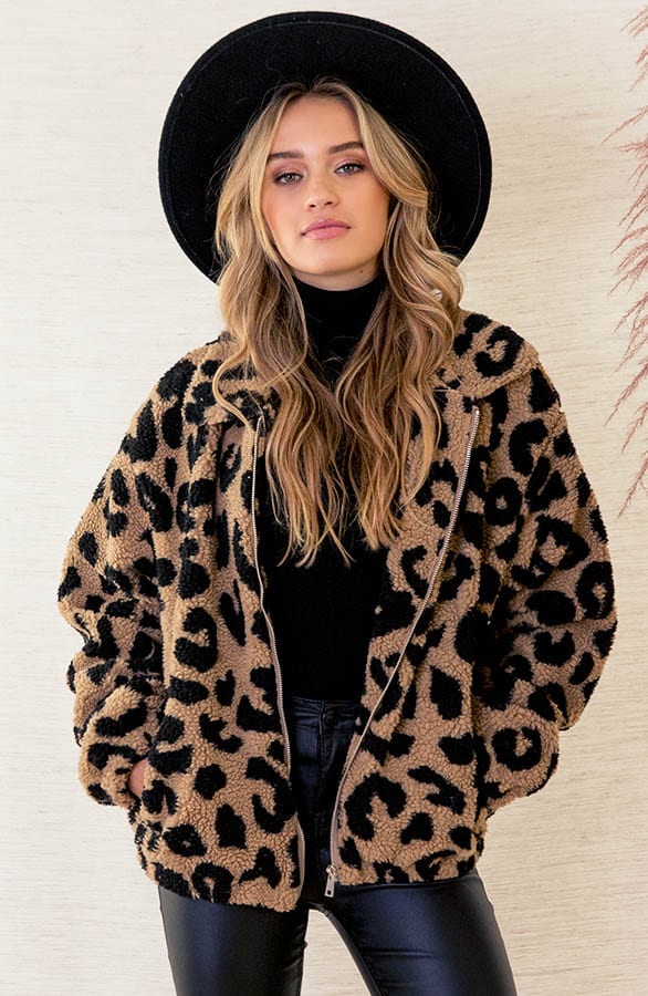 Soft Teddy Jasje Met Print Kaylie Camel – shoparchief