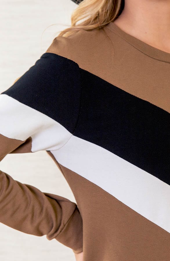 Tuniek Met V Print Lott Camel – shoparchief — foto 3