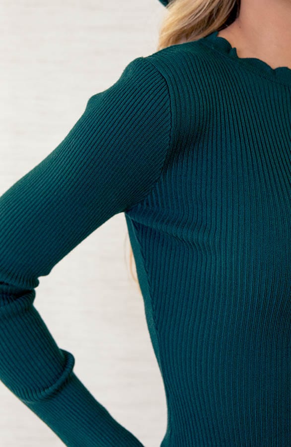 Wavy Rib Top Clare Smaragd – shoparchief — foto 5