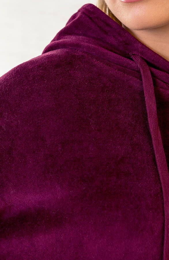 Zachte Jurk Met Capuchon Bailey Bordeaux – shoparchief — foto 4