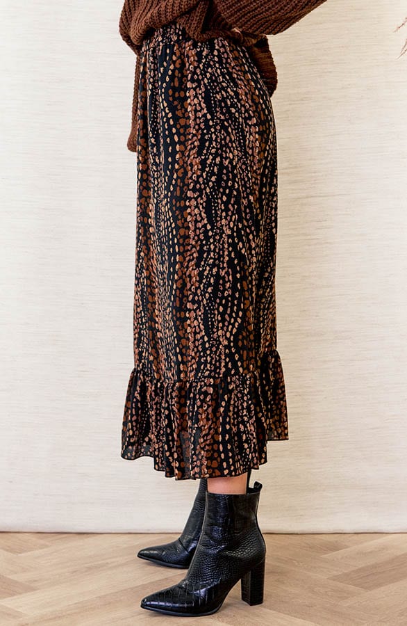 A-lijn Rok Met Print Rowenna Bruin – shoparchief — foto 2
