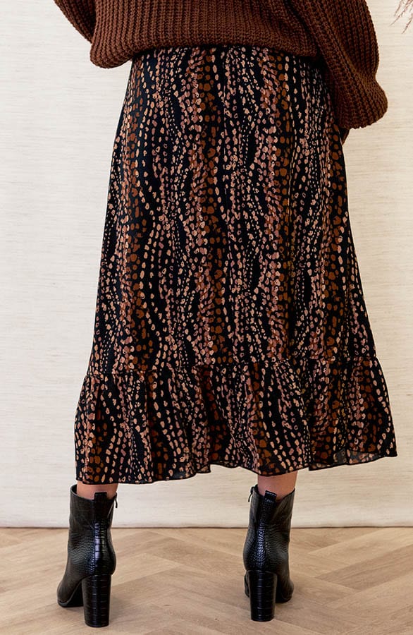 A-lijn Rok Met Print Rowenna Bruin – shoparchief — foto 3