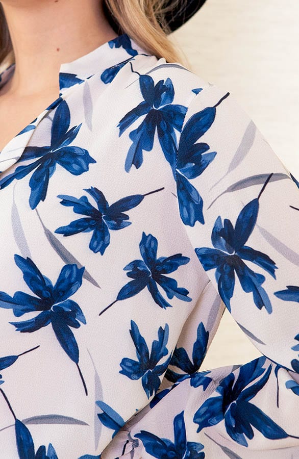 Bloemenprint Blouse Vayenne Ecru Blauw – shoparchief — foto 5