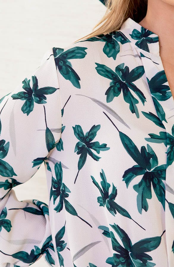 Bloemenprint Blouse Vayenne Ecru Groen – shoparchief — foto 4