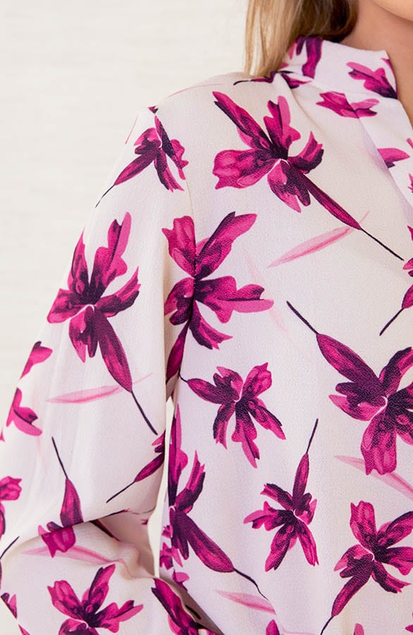 Bloemenprint Blouse Vayenne Ecru Roze – shoparchief — foto 5
