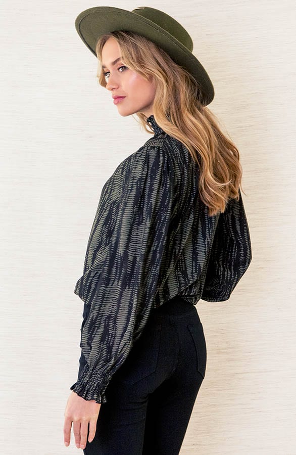Col Print Blouse Philley Army – shoparchief — foto 4