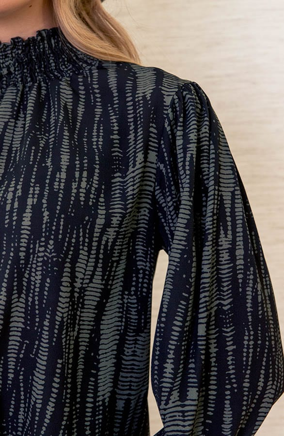 Col Print Blouse Philley Army – shoparchief — foto 5