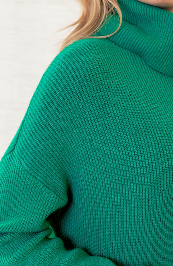 Gebreide Jurk Met Col Floor Bright Green – shoparchief — foto 5