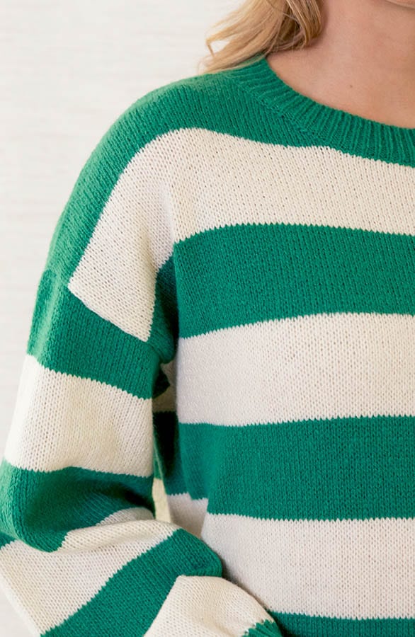Gebreide Jurk Met Strepen Charley Groen – shoparchief — foto 5