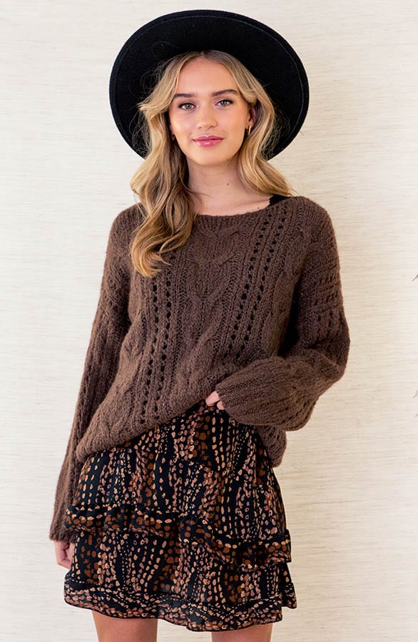 Gehaakte Trend Trui Lyvia Bruin – shoparchief — foto 2