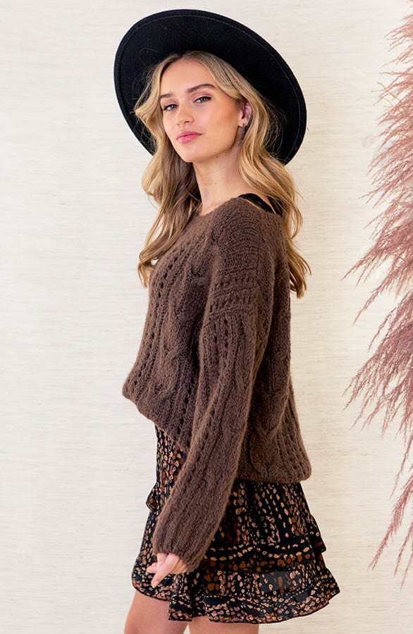 Gehaakte Trend Trui Lyvia Bruin – shoparchief — foto 3
