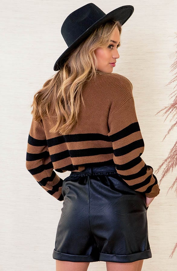 Gestreepte Trui Zwart Cathy Camel – shoparchief — foto 4