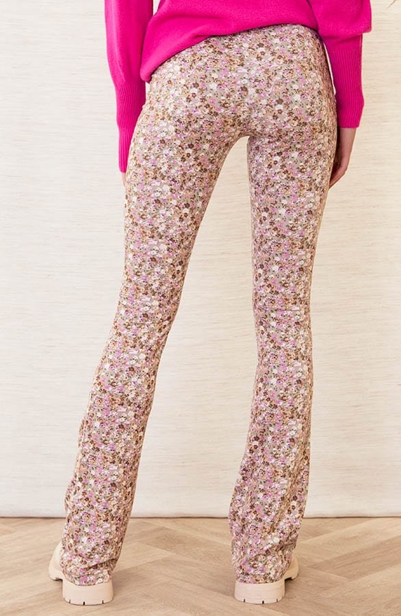 Janine Flared Broek Bloemen Beige – shoparchief — foto 3