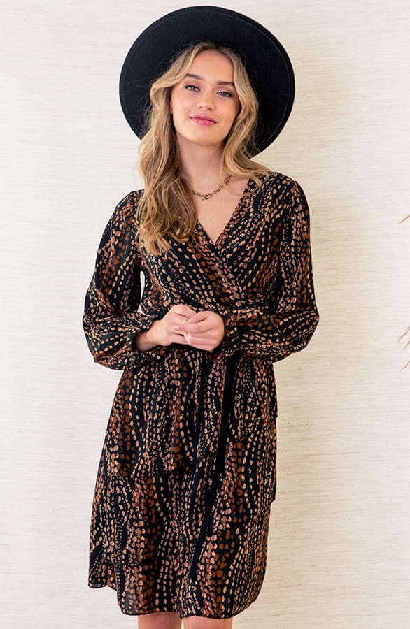 Jurk Met Stippelprint Hazel Zwart Choco – shoparchief — foto 2