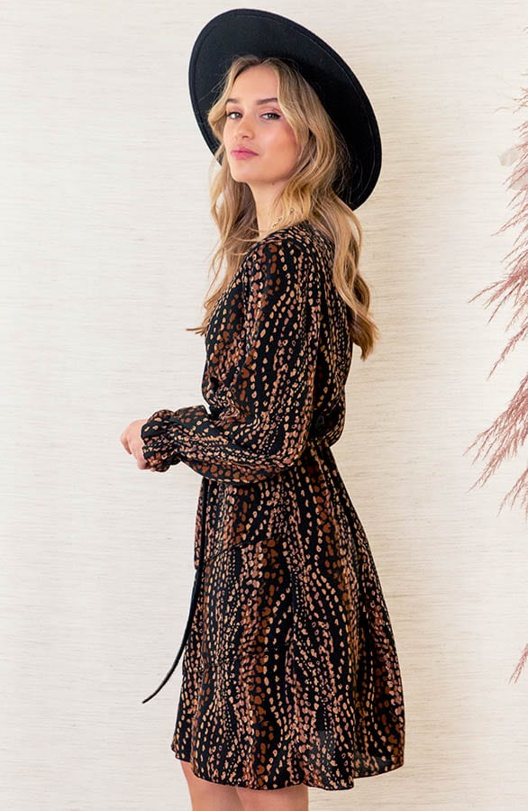 Jurk Met Stippelprint Hazel Zwart Choco – shoparchief — foto 3