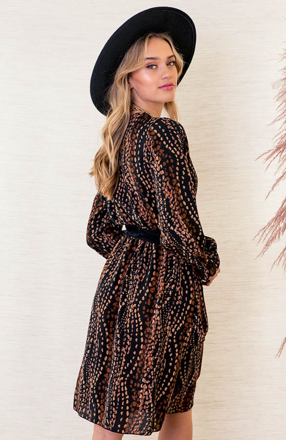 Jurk Met Stippelprint Hazel Zwart Choco – shoparchief — foto 4