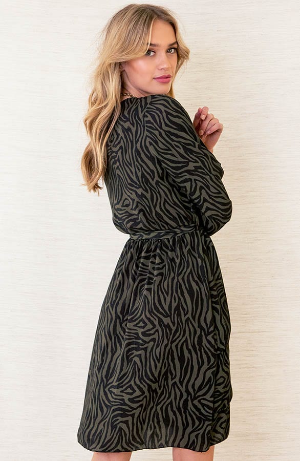 Jurk Met Zebraprint Hazel Zwart Groen – shoparchief — foto 3