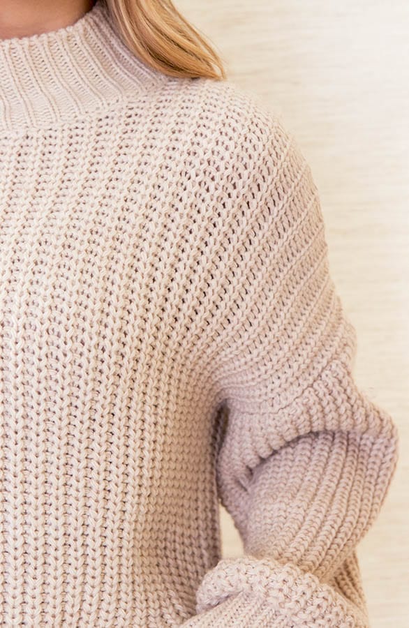 Oversized Gebreide Trui Laureen Beige – shoparchief — foto 4