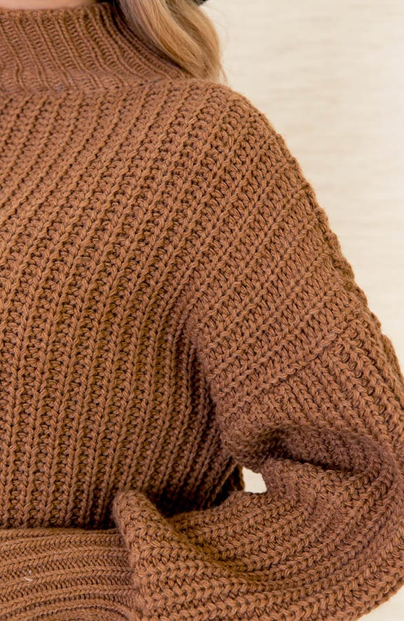 Oversized Gebreide Trui Laureen Camel – shoparchief — foto 5