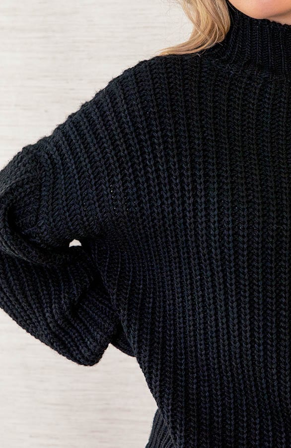 Oversized Gebreide Trui Laureen Zwart – shoparchief — foto 4