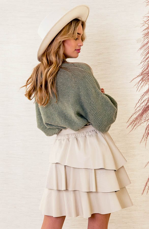 Oversized Gebreide Trui Leona Dust Green – shoparchief — foto 4