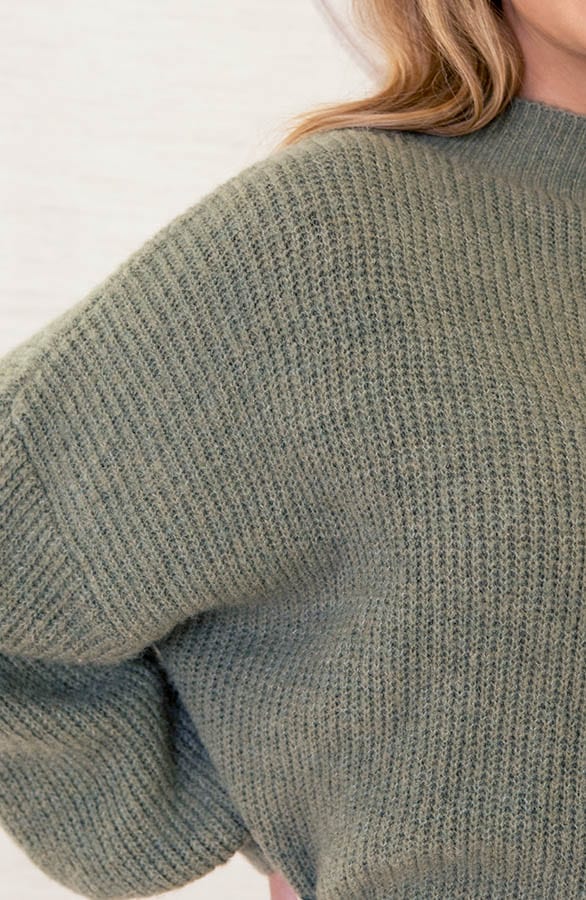Oversized Gebreide Trui Leona Dust Green – shoparchief — foto 5