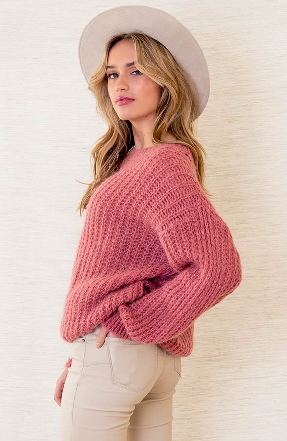 Oversized Knitted Sweater Trixy Dust Roze – shoparchief — foto 3