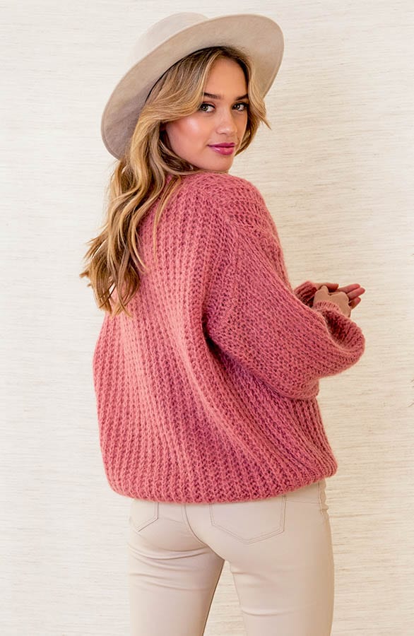 Oversized Knitted Sweater Trixy Dust Roze – shoparchief — foto 4