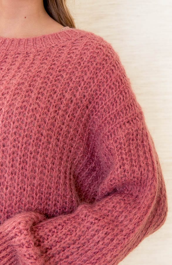 Oversized Knitted Sweater Trixy Dust Roze – shoparchief — foto 5