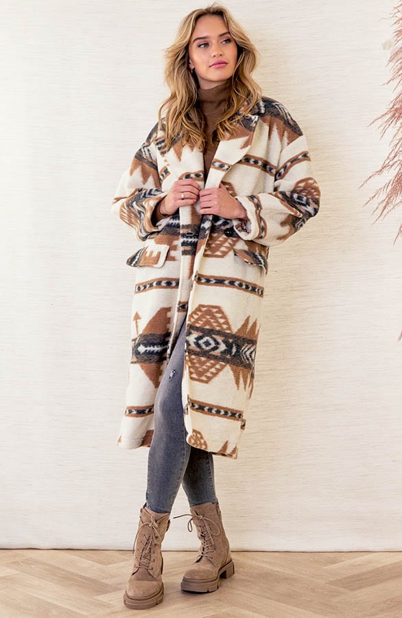 Oversized Print Jas Giulia Camel – shoparchief — foto 2