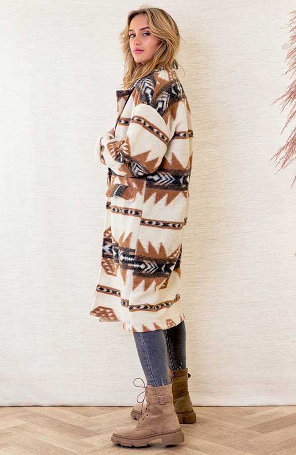 Oversized Print Jas Giulia Camel – shoparchief — foto 3