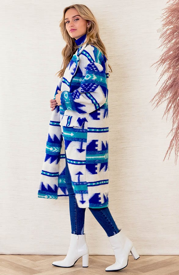 Oversized Print Jas Giulia Kobalt – shoparchief — foto 2