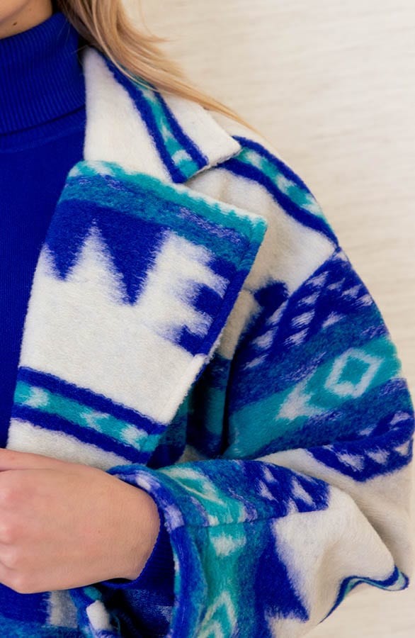 Oversized Print Jas Giulia Kobalt – shoparchief — foto 5