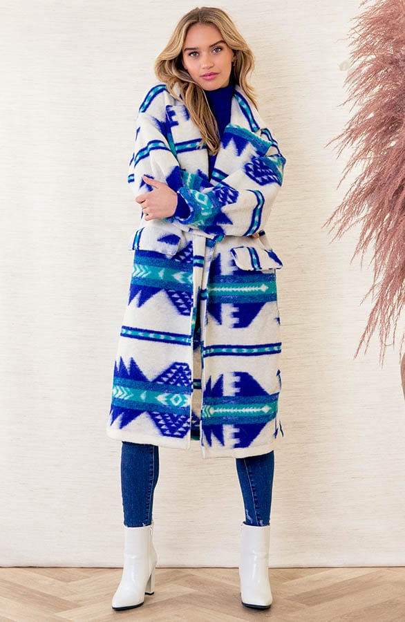 Oversized Print Jas Giulia Kobalt – shoparchief — foto 4
