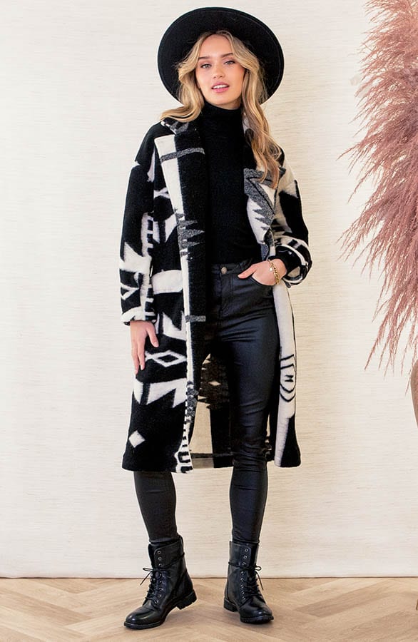 Oversized Print Jas Giulia Zwart – shoparchief — foto 2