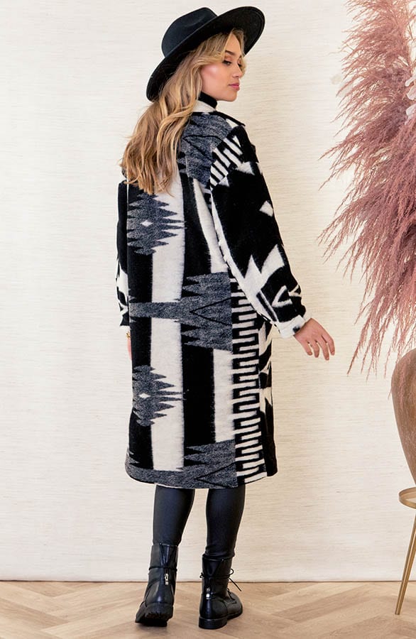 Oversized Print Jas Giulia Zwart – shoparchief — foto 4