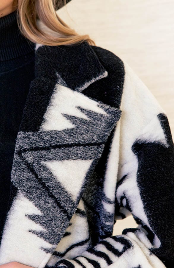 Oversized Print Jas Giulia Zwart – shoparchief — foto 5