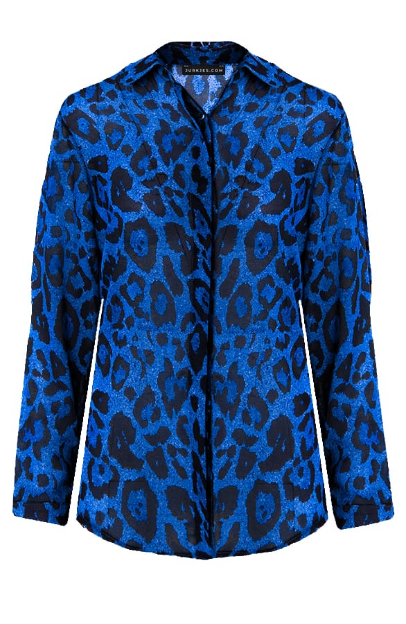 Panterprint Blouse Elisa Kobalt – shoparchief