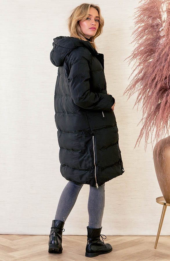 Puffer Jas Midi Jace Zwart – shoparchief — foto 2