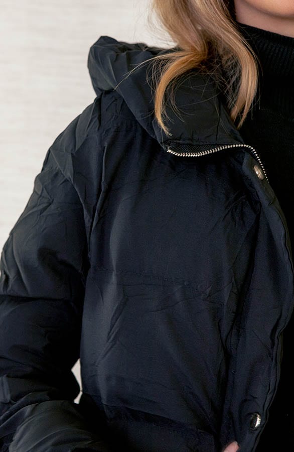 Puffer Jas Midi Jace Zwart – shoparchief — foto 4
