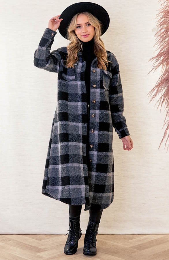 Woven Jacket Geblokt Lauren Grijs – shoparchief — foto 2