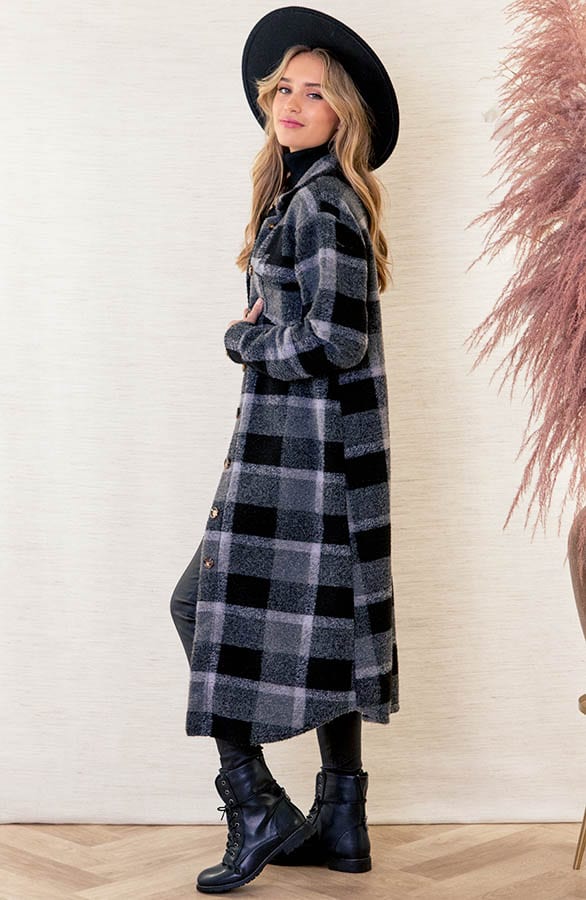 Woven Jacket Geblokt Lauren Grijs – shoparchief — foto 3