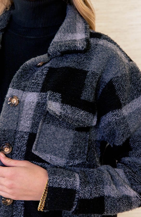 Woven Jacket Geblokt Lauren Grijs – shoparchief — foto 5