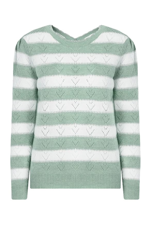 Banen Lurex Trui Gehaakt Zoey Mint – shoparchief