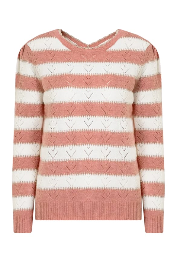 Banen Lurex Trui Gehaakt Zoey Roze – shoparchief