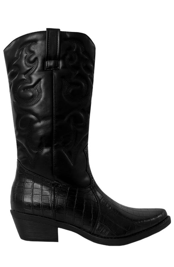 Cowboylaarzen Slangenprint Vita Zwart – shoparchief