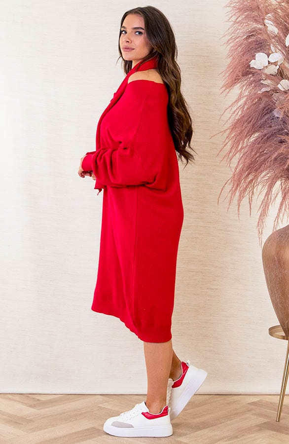 Oversized Jurk Marie rood – shoparchief — foto 3
