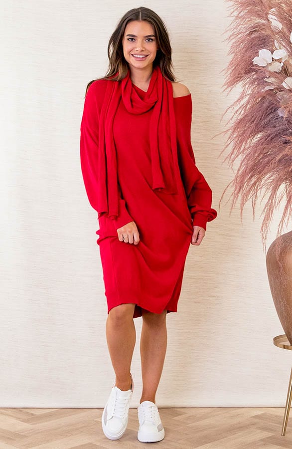 Oversized Jurk Marie rood – shoparchief — foto 2
